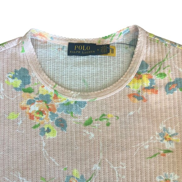 Ralph Lauren ‘Floral Bouquet’ Ribbed Short-Sleeve Lettuce Trimmed Light Weight t - Picture 3 of 13